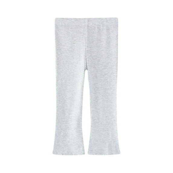 Krdevn Girls Ice Silk Pants Summer Thin Stretchy Versatile Western Style Casual Bottoms Solid Color Leggings,Color:White,Size:12-24 Months