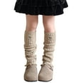 thumbnail image 1 of Krdevn Girls Knitted Leg Warmers, Embroidered Bow Knee High Socks, Cozy Solid Color Fall Winter Layering,One Size, 1 of 4