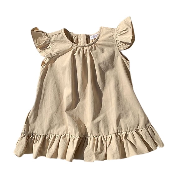 Krdevn Girls' Knot Lace Edged Sleeveless Dress,2-3 Years
