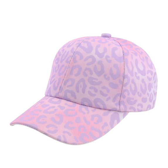 Krdevn Girls' Leopard Print Baseball Cap, Trendy Adjustable Holiday Hat,2-8 Years