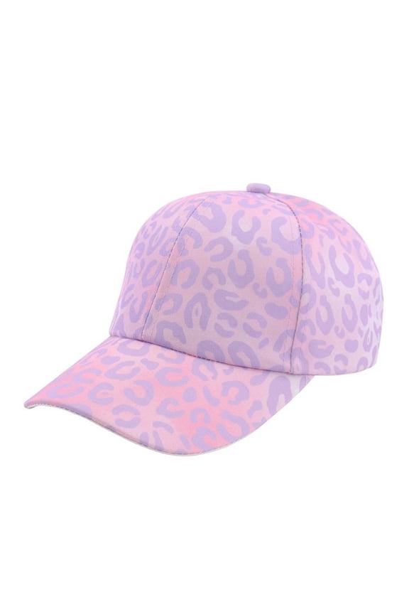 Girls' Leopard Print Baseball Cap, Trendy Adjustable Holiday Hat,2-8 Years