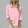 thumbnail image 1 of Krdevn Girls Linen Button Down Shirts Long Sleeve Pocketed Loose Fit Lightweight Casual Tops for Spring Summer,9-10 Years, 1 of 5