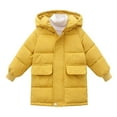 thumbnail image 1 of Krdevn Girls Long Down Coat Winter Warm Insulated Mid Length Jacket with Hood for Toddlers and Kids,Fall Clothes,Size:3-4 Years, 1 of 3