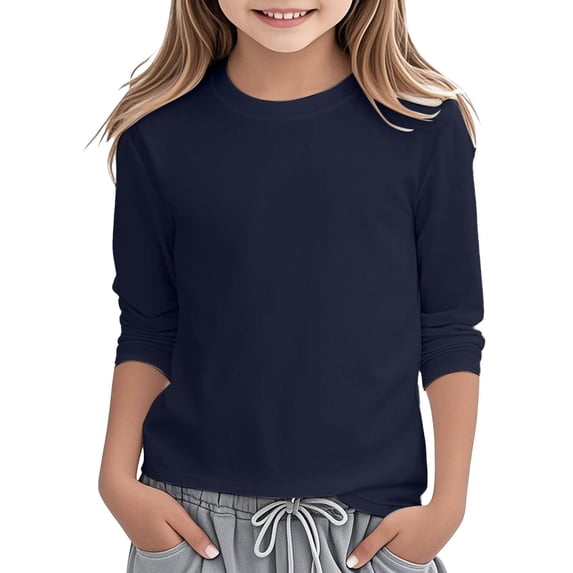 Krdevn Girls Long Sleeve Rash Guard UPF 50+ Sun Protection Swim Shirt,10-11 Years