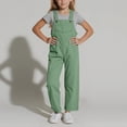 thumbnail image 1 of Krdevn Girls Overalls Sleeveless Adjustable Jumpsuits Kids Casual Loose Romper Cute Long Pants,11-12 Years, 1 of 5