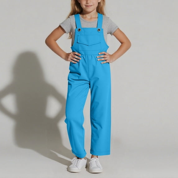 Krdevn Girls Overalls Sleeveless Adjustable Jumpsuits Kids Casual Loose Romper Cute Long Pants,2-3 Years