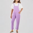 thumbnail image 1 of Krdevn Girls Overalls Sleeveless Adjustable Jumpsuits Kids Casual Loose Romper Cute Long Pants with Pockets,4-5 Years, 1 of 5