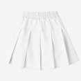 thumbnail image 1 of Krdevn Girls Pleated School Uniform Skirt, Elastic Waist Kids A-Line Skort, Casual Solid Color Mini Skirt for Students,White, 1 of 6