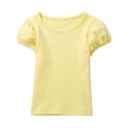 thumbnail image 1 of Krdevn Girls' Puff Sleeve T-Shirt, Soft Stretchable Casual Tee, Cute Short Sleeve Top for Toddlers & Kids,10-11 Years, 1 of 3