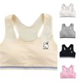 thumbnail image 1 of Krdevn Girls Racerback Training Bra, Removable Pads Wireless Bralette, Soft Breathable Puberty Undergarment for Girls,Beige, 1 of 6