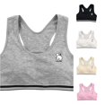 thumbnail image 1 of Krdevn Girls Racerback Training Bra, Removable Pads Wireless Bralette, Soft Breathable Puberty Undergarment for Girls,Grey, 1 of 6