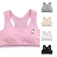 thumbnail image 1 of Krdevn Girls Racerback Training Bra, Removable Pads Wireless Bralette, Soft Breathable Puberty Undergarment for Girls,Pink, 1 of 6