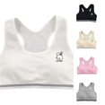 thumbnail image 1 of Krdevn Girls Racerback Training Bra, Removable Pads Wireless Bralette, Soft Breathable Puberty Undergarment for Girls,White, 1 of 6