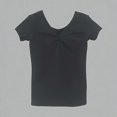 thumbnail image 1 of Krdevn Girls Ruched V-Neck Dance Top Short Sleeve Stretchy Athletic Tee for Kids Ballet Performance,13-14 Years, 1 of 3