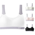 thumbnail image 1 of Krdevn Girls Seamless Sports Bra, U‑Back Training Bralette, Wireless Soft Stretch Undergarment for Middle School Growing Girls,White, 1 of 3