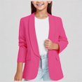 thumbnail image 1 of Krdevn Girls' Shawl Collar Blazer Open Front Formal Suit Jacket with Pockets,9-10 Years, 1 of 9