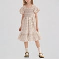 thumbnail image 1 of Krdevn Girls Short Sleeve Dress for Outdoor Play Park Party and Home Comfort Casual Spring Summer Outfit,2-3 Years, 1 of 5