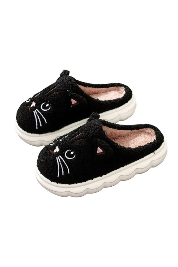 Girls Slippers for Kids Soft Cat Slippers Breathable Cozy Indoor Slides for Toddler Girls and Boys Comfortable Daily Wear,10-10.5 Years