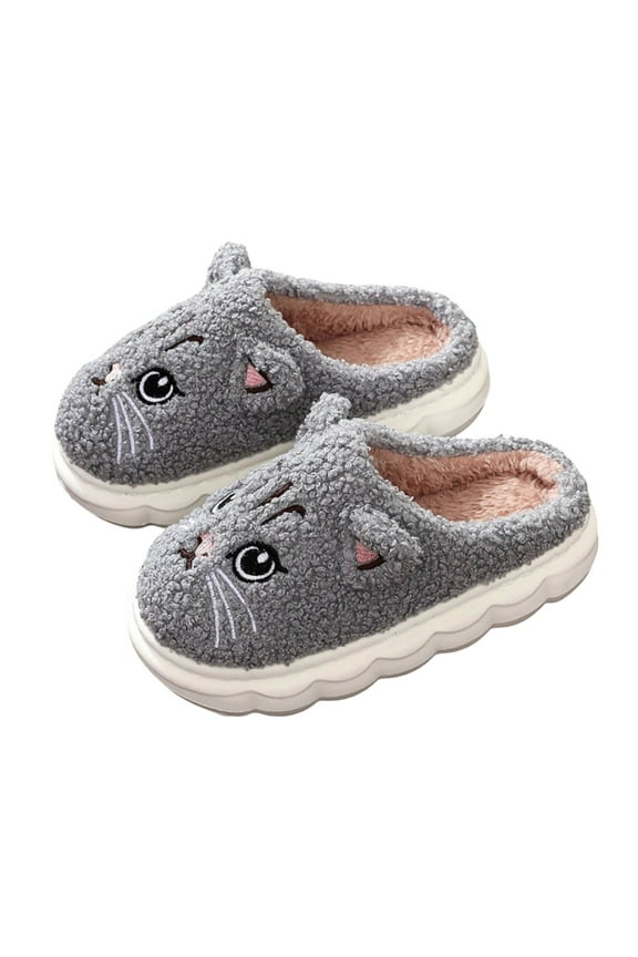 Girls Slippers for Kids Soft Cat Slippers Breathable Cozy Indoor Slides for Toddler Girls and Boys Comfortable Daily Wear,8-9 Years