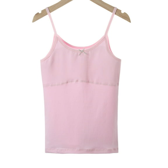 Krdevn Girls Soft Stretch Training Camisole Undershirt Comfort Fit Seamless Layering Top for Everyday Wear,12-14 Years