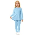 thumbnail image 1 of Krdevn Girls Soft Two Piece Pajama Set Long Sleeve Top and Pants Comfy Casual Sleepwear Everyday Outfit for Kids,3-4 Years, 1 of 6