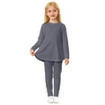 thumbnail image 1 of Krdevn Girls Soft Two Piece Pajama Set Long Sleeve Top and Pants Comfy Casual Sleepwear Everyday Outfit for Kids,9-10 Years, 1 of 5