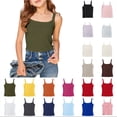 thumbnail image 1 of Krdevn Girls' Solid Color Ribbed Square Neck Tank Top Sleeveless Cami for Kids Size:7-8 Years, 1 of 5