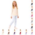 thumbnail image 1 of Krdevn Girls Solid High Waist Full Length Stretch Knit Leggings Casual Bottoms 11-12 Years,White, 1 of 6