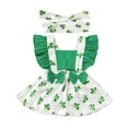 thumbnail image 1 of Krdevn Girls St. Patrick's Day Dress - Ruffle Sleeve Two Piece Outfit for Toddler Party Wear,18-24 Months, 1 of 7