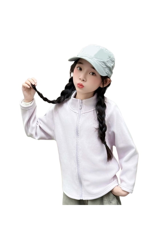 Girls Stand Collar Outerwear Jacket Silk Blend Lightweight Warm Cardigan for Autumn Winter Season,Fall Clothes,Size:4-5 Years