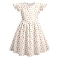 thumbnail image 1 of Krdevn Girls' Strawberry Print Summer Dress, Ruffle Short Sleeve A-Line Dress, Casual Comfortable Play Outfits for Toddler & Kids,6-7 Years, 1 of 4