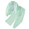 thumbnail image 1 of Krdevn Girls Striped Long Sleeve Shirt Outfits 2 Piece Set Casual Spring Summer Clothes for Toddler Kids Comfortable Elastic Waist,Kids Outfit,11-12 Years, 1 of 6