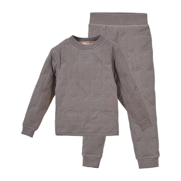 Krdevn Girls Thermal Underwear Winter Lined Warm Long Sleeve Top and Pants Comfy Loungewear for Cold Weather Indoor Outdoor Activities,Kids Outfit,5-6 Years