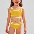 thumbnail image 1 of Krdevn Girls Two Piece Swimsuit, Sporty Bikini Set with White Trim, Adjustable Straps & Removable Cups Beach Pool Swimwear for Kids,8-9 Years, 1 of 7