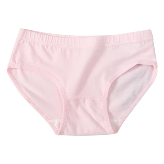 Krdevn Girls Underwear - Solid Color Comfortable Breathable Children's Briefs,Color:Pink,Size:L