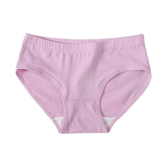 Krdevn Girls Underwear - Solid Color Comfortable Breathable Children's Briefs,Color:Purple,Size:M
