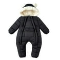 thumbnail image 1 of Krdevn Girls Winter Snowsuit Insulated Padded Jumpsuit with Attached Mittens and Booties Double Zipper for Baby Toddler Warm Outfit,Fall Clothes,Size:12-18 Months, 1 of 5
