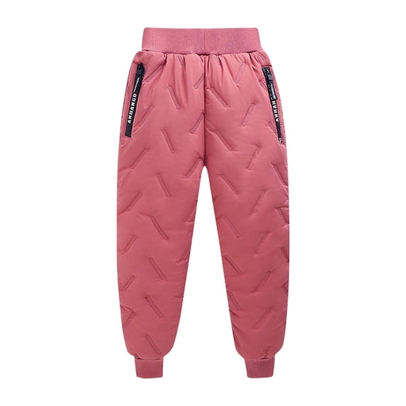 Krdevn Girs Snow Pants Winter Lined Hiking Pants Drawstring Joggers,Kids Outfit,XL