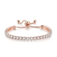 thumbnail image 1 of Krdevn Gold Plated Adjustable Slider Tennis Bracelet Round CZ Inlaid Box Chain Pull Clasp Stackable Wedding Party Women Wrist Jewelry, 1 of 7