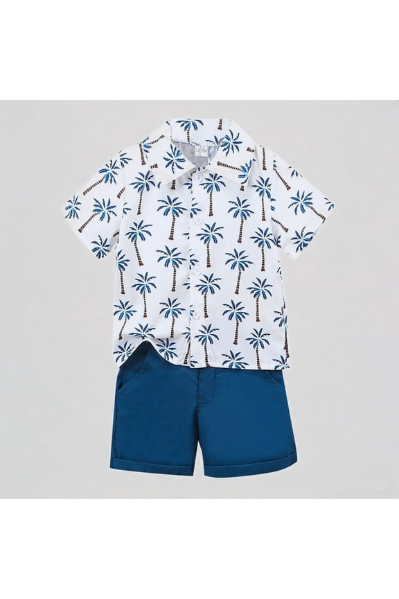 Hawaii Thin Boys Summer Dress Flower Shirt Beach Wind Child,3-4 Years