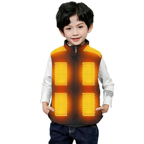 Krdevn Heated Vest Boys Girls Heated Gilet USB Warmer with 13 Heating Areas Windproof Outdoor Waist Coat,no Battery,7-8 Years