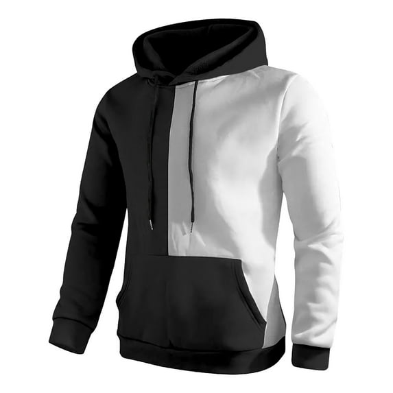 Krdevn Hoodies for Men - Men's 3D Casual Part Print Hooded Pullover Long Sleeve Drawstring Hooded Sweater Tops - Sweatshirts for Men,Color:Black,Size:XL