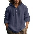 thumbnail image 1 of Krdevn Hoodies for Men - Men's Casual Hoodie Lightweight Pullover Sweatshirt for Spring Summer Everyday Wear Comfortable Plain Hooded Top - Sweatshirts for Men,Color:Navy,Size:XL, 1 of 9