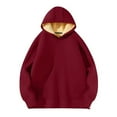 thumbnail image 1 of Krdevn Hoodies for Men - Men's Pullover Hoodie Thick Lined Pocket Winter Windproof Warm Hoodie Athletic Sweatshirts - Sweatshirts for Men,Color:Brick Red,Size:L, 1 of 3