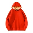 thumbnail image 1 of Krdevn Hoodies for Men - Men's Pullover Hoodie Thick Lined Pocket Winter Windproof Warm Hoodie Athletic Sweatshirts - Sweatshirts for Men,Color:Watermelon Red,Size:4XL, 1 of 3