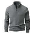 thumbnail image 1 of Krdevn Hoodies for Men - Jacket Mens Standing Collar Sweatshirt Long Sleeve Half Cardigan - Sweatshirts for Men,Color:Dark Gray,Size:XL, 1 of 4