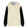 thumbnail image 1 of Krdevn Hoodies for Men - Men's Versatile Colorblocking Casual Sport Drawstring Hooded Sweatshirt - Sweatshirts for Men,Color:Beige,Size:L, 1 of 3