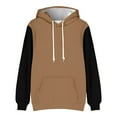 thumbnail image 1 of Krdevn Hoodies for Men - Men's Versatile Colorblocking Casual Sport Drawstring Hooded Sweatshirt - Sweatshirts for Men,Color:Coffee,Size:XL, 1 of 3