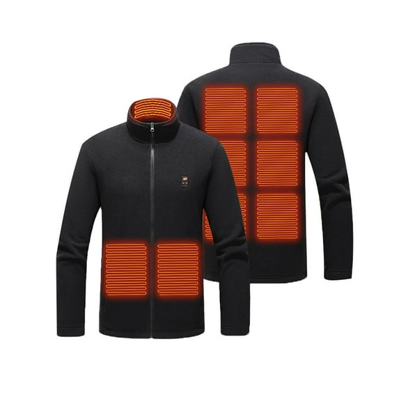 Krdevn Hoodies for Men - Men's Winter Warm and Heated Jacket Jacket Without Battery - Sweatshirts for Men,Color:Black,Size:M