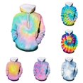thumbnail image 1 of Krdevn Kids All Over Swirl 3D Digital Tie Dye Graphic Pullover Hoodie Kangaroo Pocket Soft Casual Sweatshirt,11-12 Years, 1 of 3